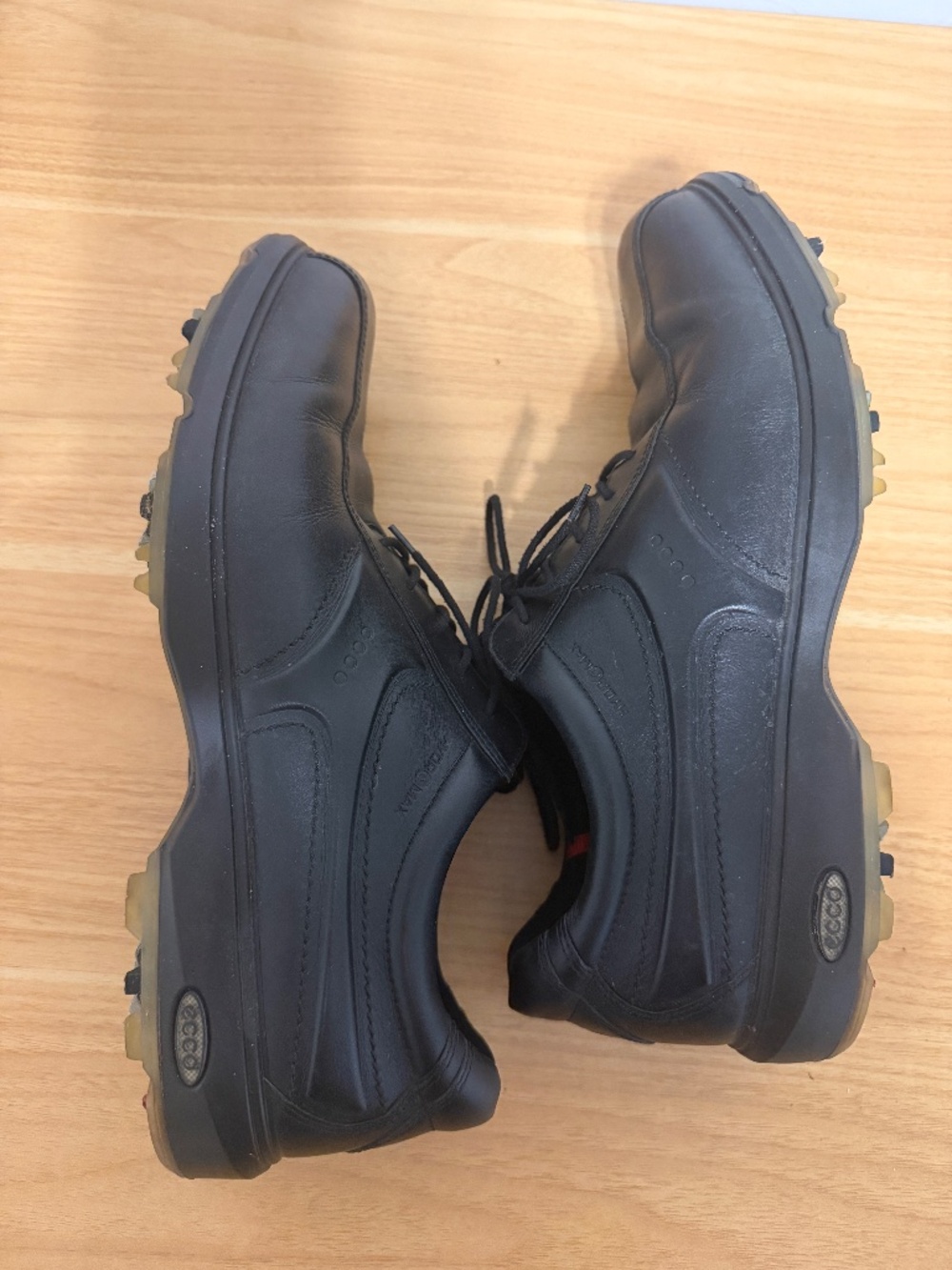 ECCO Hydromax Men's Leather Spiked Golf Shoes Black